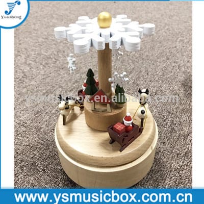 White snow Christmas music box craft wonderful gift Wooden musical box
