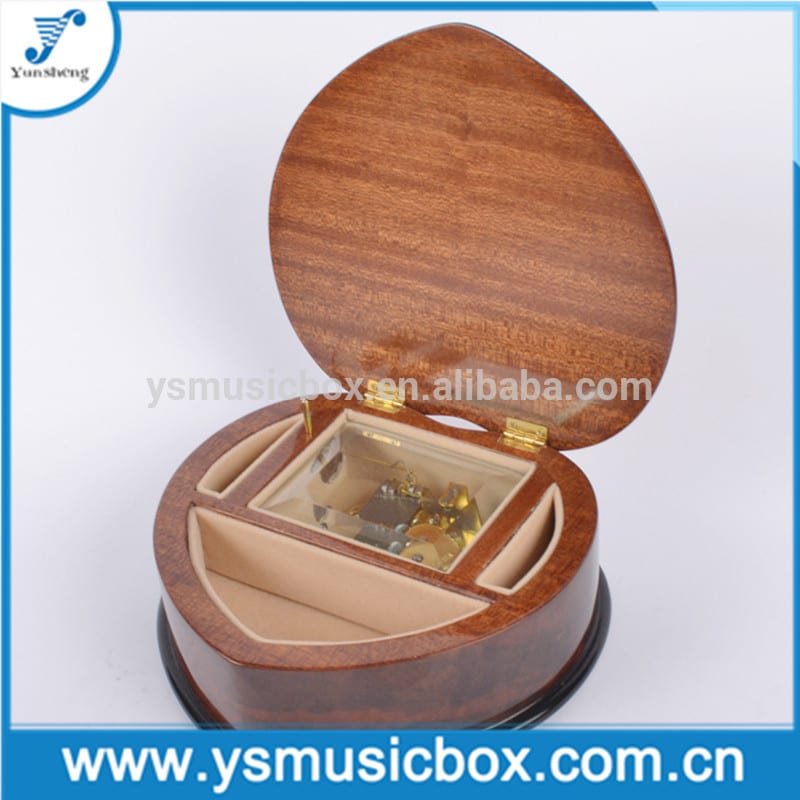 Jewelry box wooden heart designed musical box