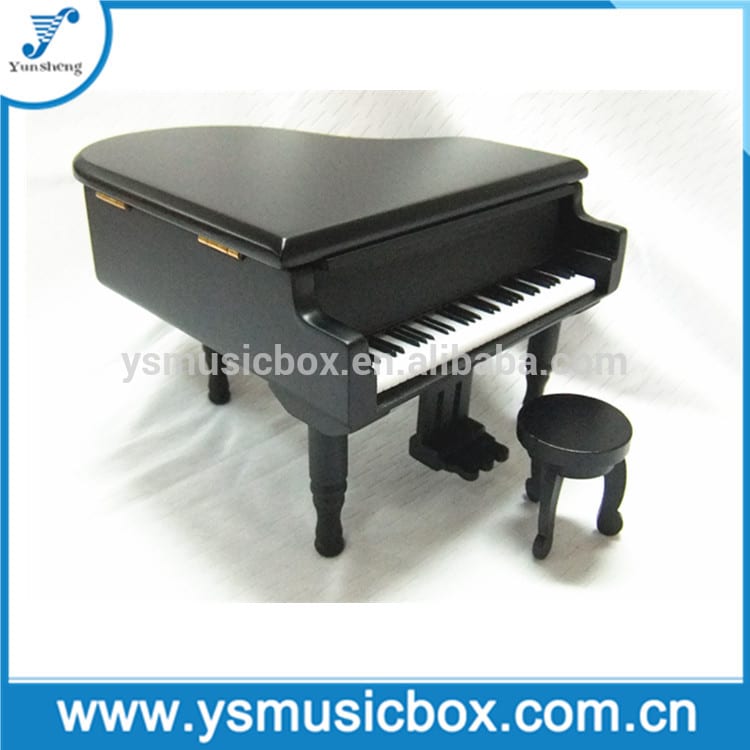 Super Lowest Price Happy Birthday Music Box -
 Black Wooden Piano Shape Musical Box custom wind up music box – Yunsheng