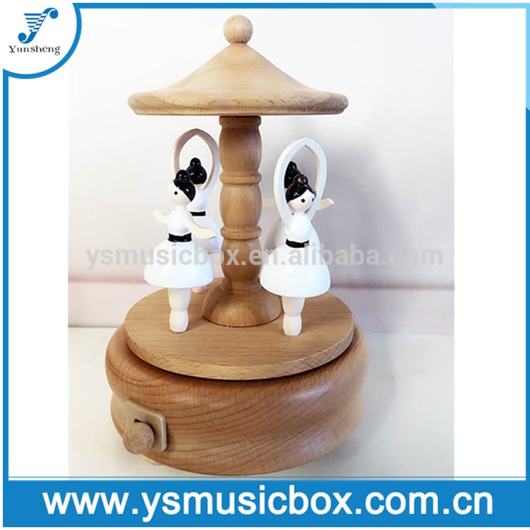 2017 China New Design Ballerina Music Box - White Ballerina Music Box Wooden Gift Nature Musical Box Gift Item Weeding Gift – Yunsheng