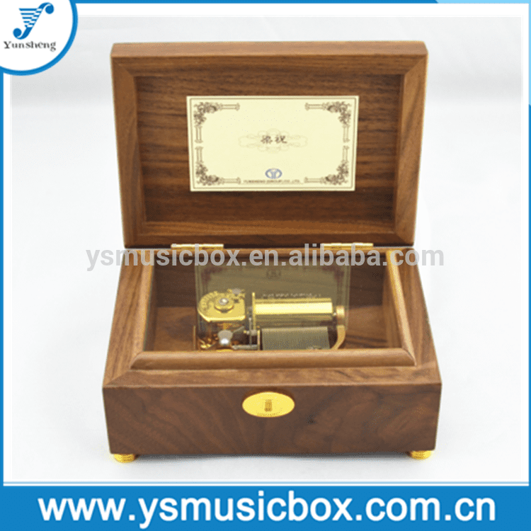 Good Wholesale Vendors Handcrank Miniature Musical Movement -
 Wooden square musical box 30 note deluxe music box movement inside – Yunsheng