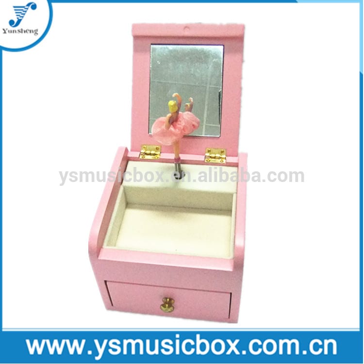 glazbeni pokreti navijaju Baby Pink Musical Box with Mirror plešuća balerina glazbena kutija