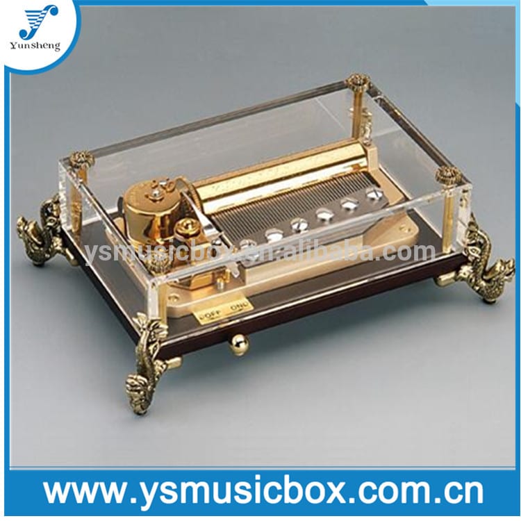 Wooden Musical Box Glass Music Box with 50 Note Golden Musical Movement (Y50LC1)