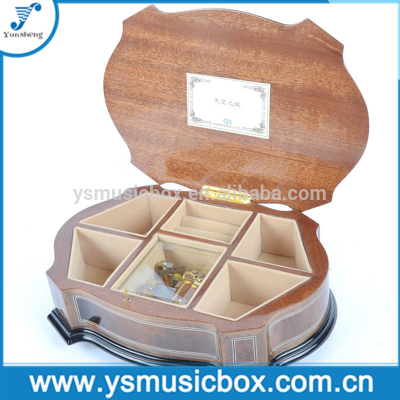 Jewelry box Wooden handmade musical box Musical Gift Exquisite gift/Golden musical movement inside Featured Image