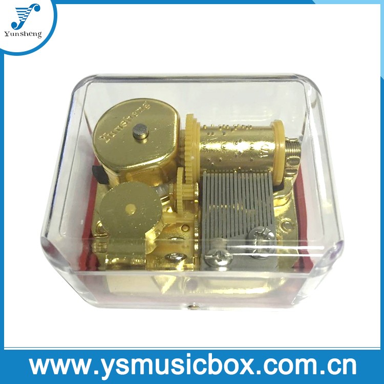 Plastic material pull string musical movement music box for baby toy