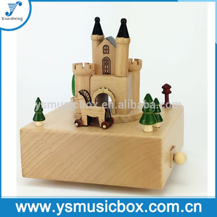 Cheap PriceList for Pull String Music Box -
 Castle Design Wooden Musical Box – Yunsheng