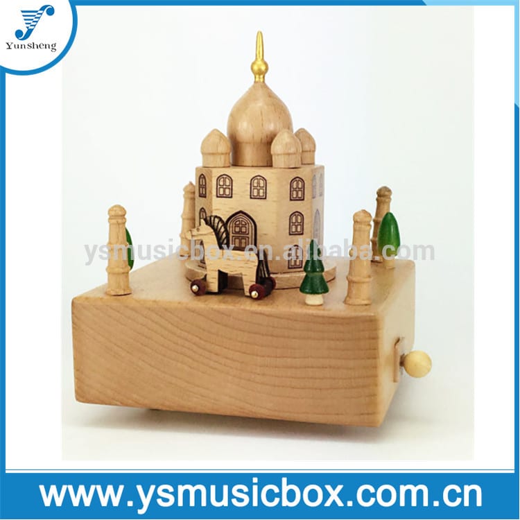 Indah Kayu Taj Mahal Desain Kotak Musik Hadiah Kotak Musik