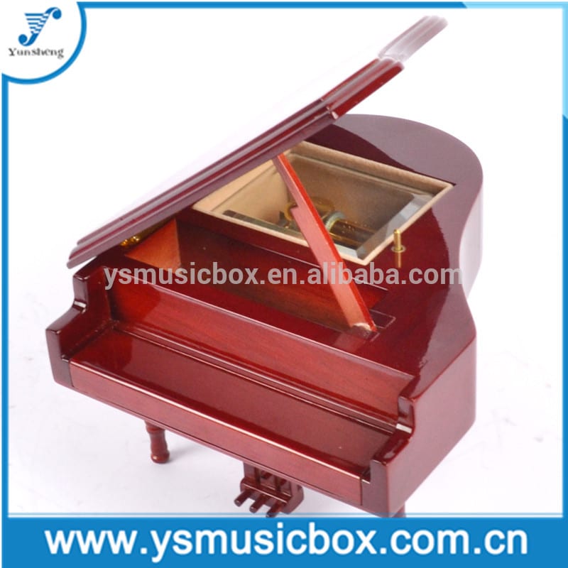 Kothak Musik Handmade Kayu Hadiah Musik Kothak musik sing bentuke piano sing apik banget