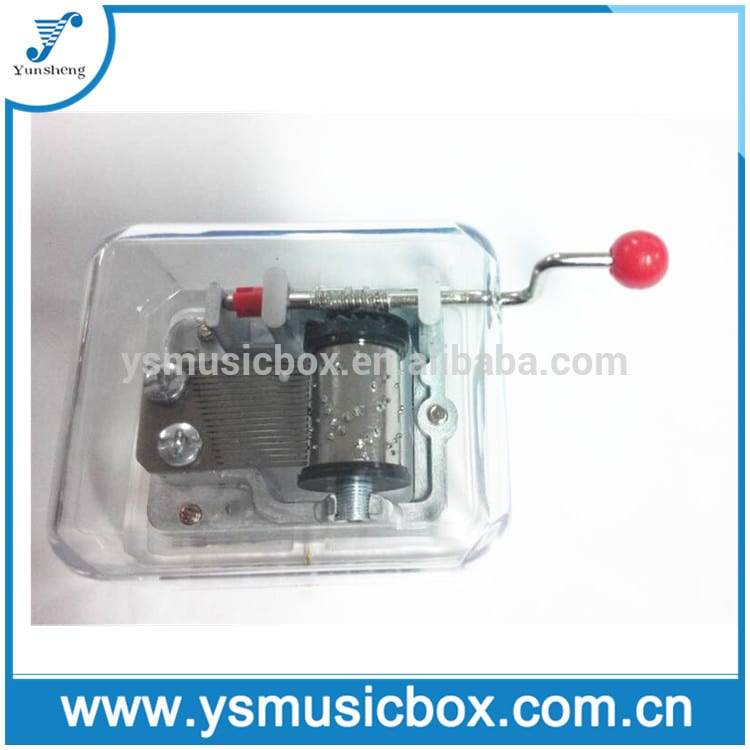 Yunsheng Handcrank Musical Movement Clear Music Box tsika yakagadzirwa neruoko crank mimhanzi bhokisi