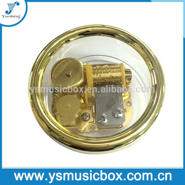 Round Wind-up Transparent Music Box Classic 18 Note Movement Promotional Gift