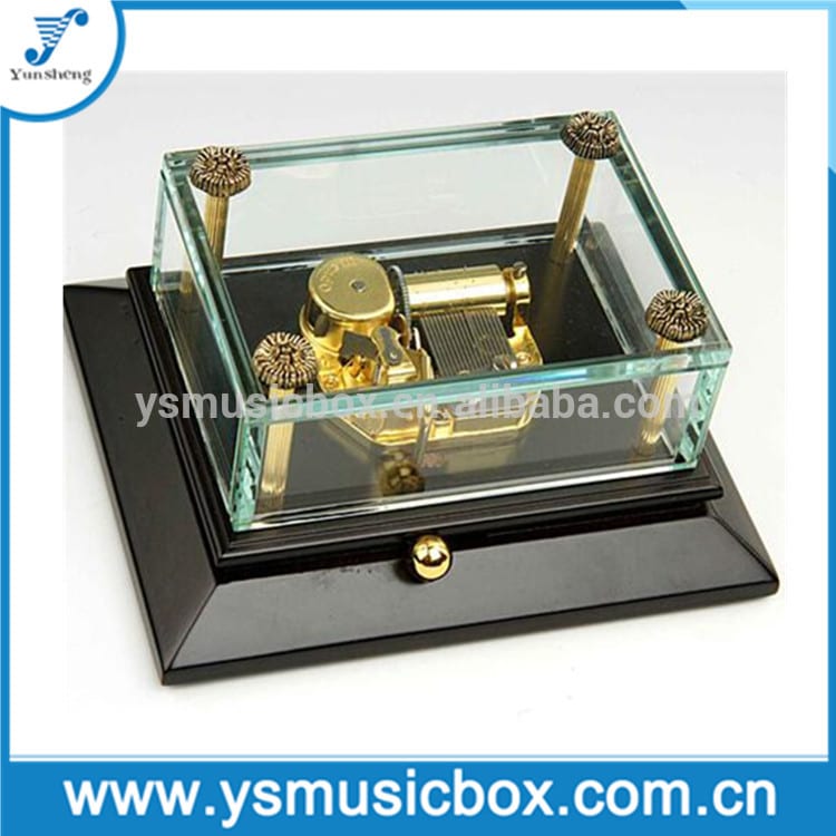 Музычная шкатулка ручной работы Glass Music Box/залаты музычны рух у 30 нот унутры Y30LB