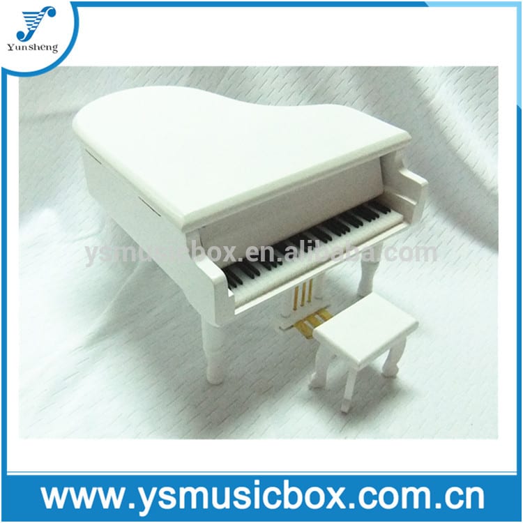 Newly Arrival Best Music Boxes -
 White Wooden Piano Musical Box music box with custom music – Yunsheng