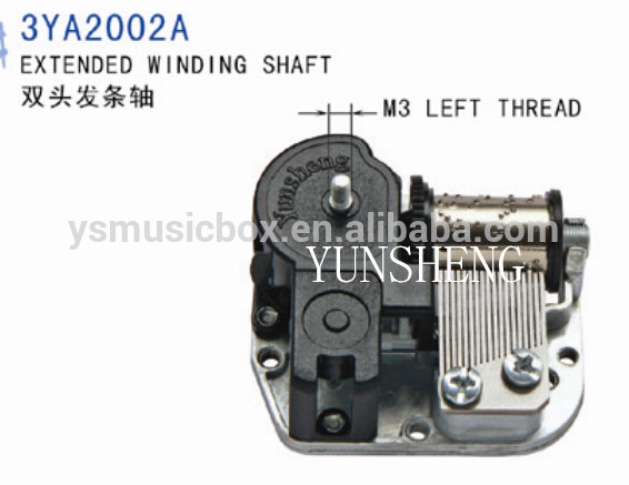 Chinese wholesale Mini Music Box -
 (3YA2002A) MUSICAL MOVEMENT WITH EXTENDED WINDING SHAFT FOR MUSIC BOX – Yunsheng