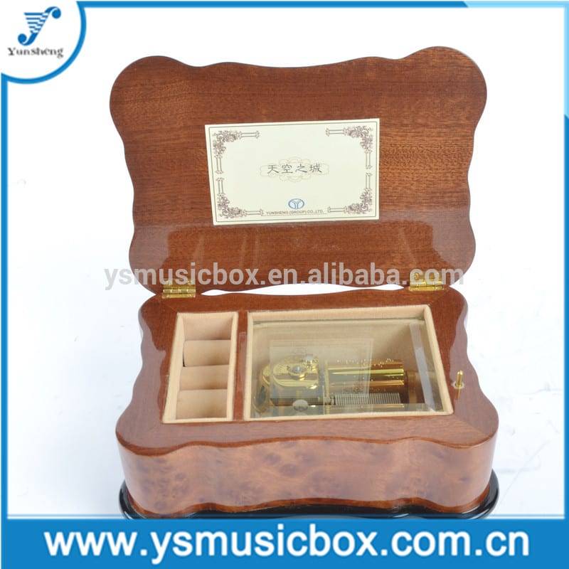 Bon kalite WoodenJewelry Music Box Bwat kado mizik pou bijou ak mouvman mizik Deluxe