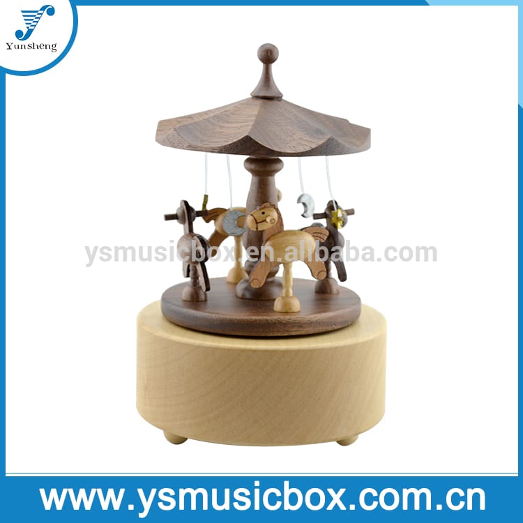 Wooden Handmade Music Box carousel music box Moving Carousel Top Quality Bulk Price