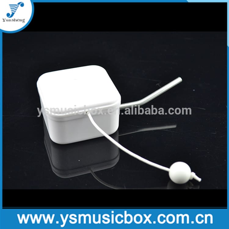 White plastic Yunsheng pull string musical movement music box for baby toy