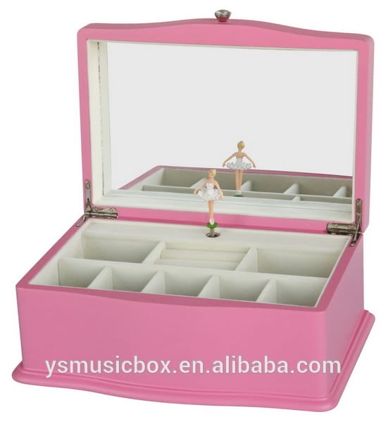 Pink color music box ballerina