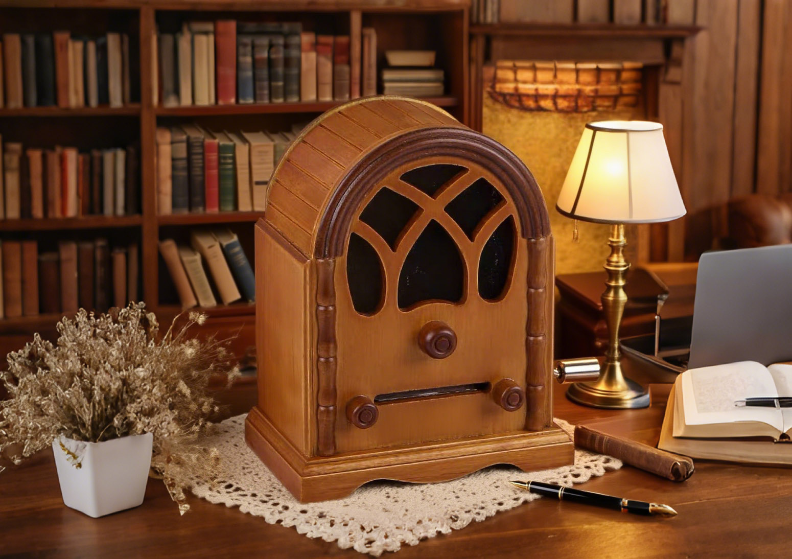 How Does a Wooden Hand Crank Music Box Create Nostalgia?